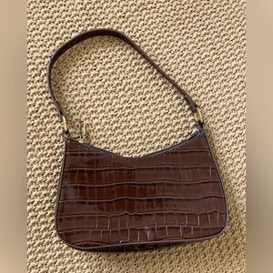 Mocha Brown Faux Animal Skin Print Purse